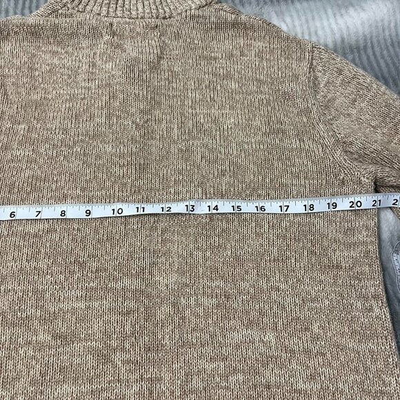 Chaps Ralph Lauren 100% Cotton Knit Sweater with Suede Elbow Patches Sz M - Picture 3 of 5